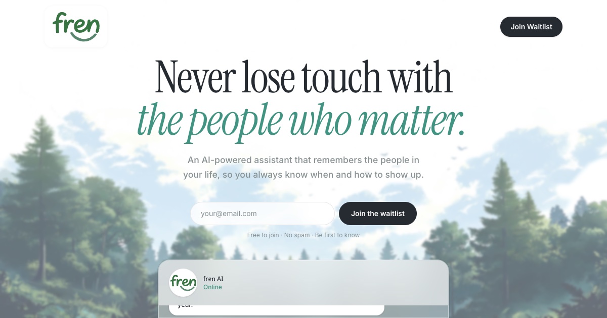 fren | AI-Powered Personal Relationship CRM